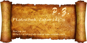 Ptatschek Zakariás névjegykártya